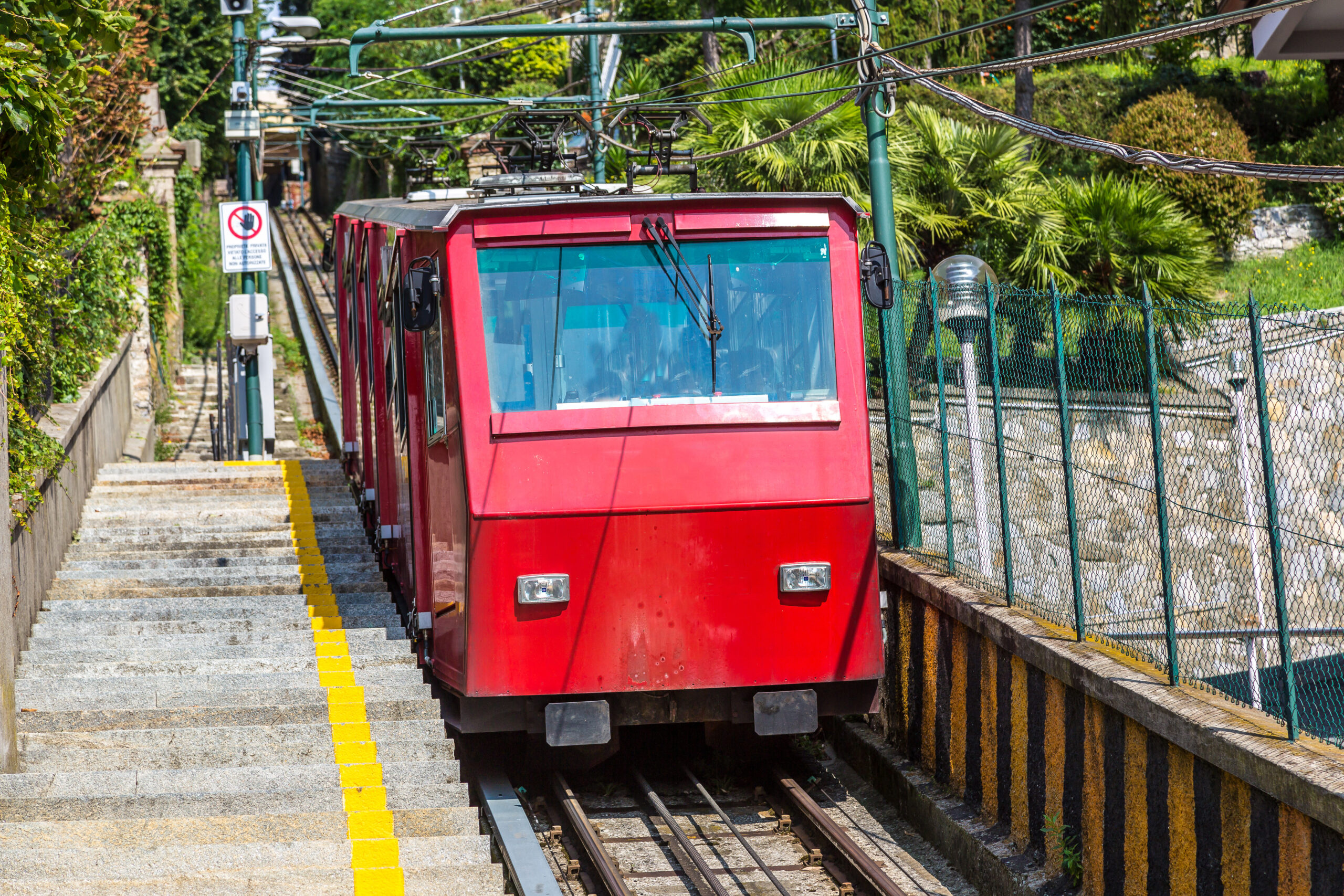 Funicular in Genoa in a summer day in Italy